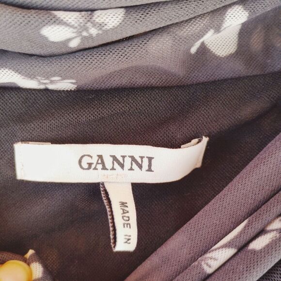 Ganni Tilden mesh Whimsical wrap skirt Floral Bohemian Size 40 - Picture 5 of 8